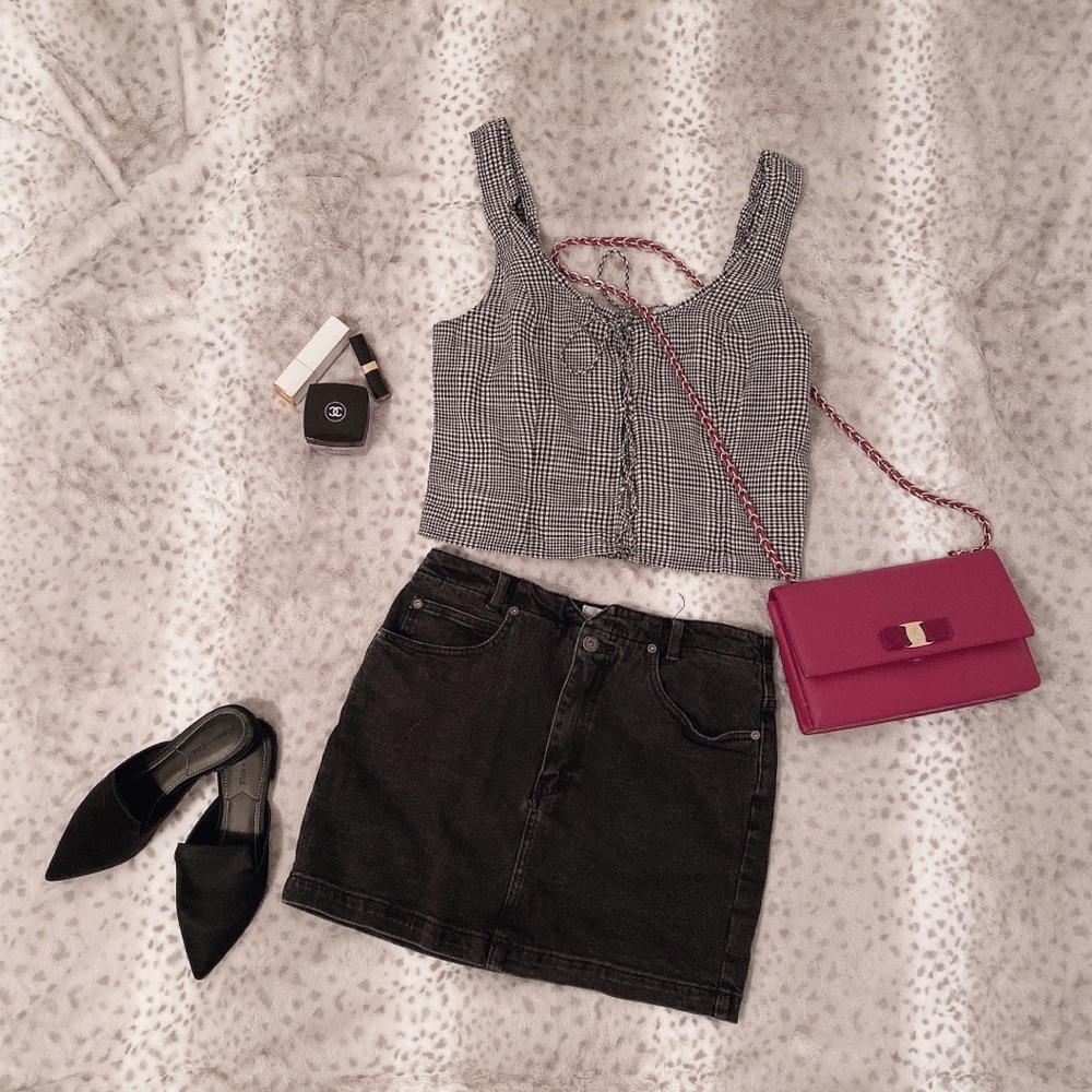 FP Black Denim Mini